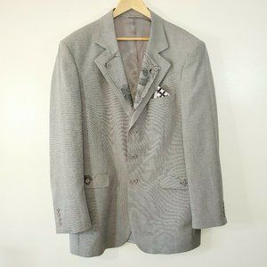 John Raphael 44L Gray Suit Jacket Double Lapel